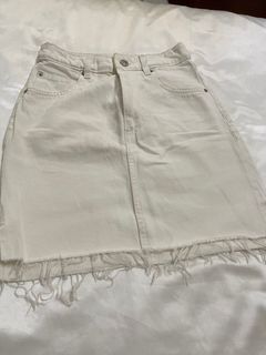 White Denim Minid Skirt