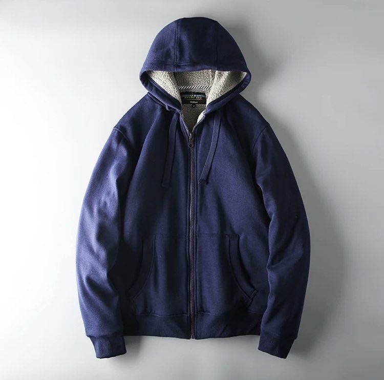 Mens blue zip on sale hoodie