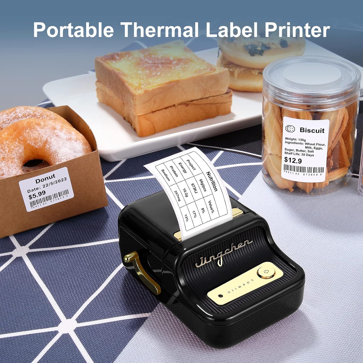 NIIMBOT B21 Inkless Label Maker, Portable Thermal Label Printer for  Clothing, Address, Business, Compatible with iOS & Android, with 1 Pack  50x30mm