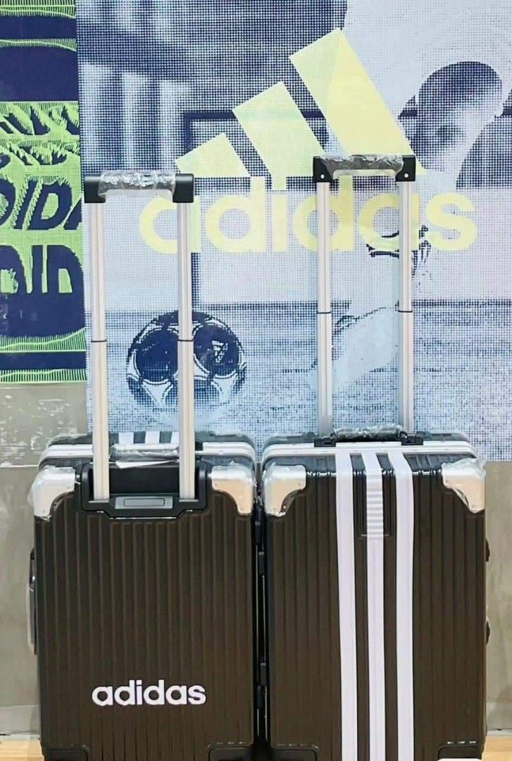 Original Adidas ABS Hard Case Black Luggage Bag Travel 20 Inch