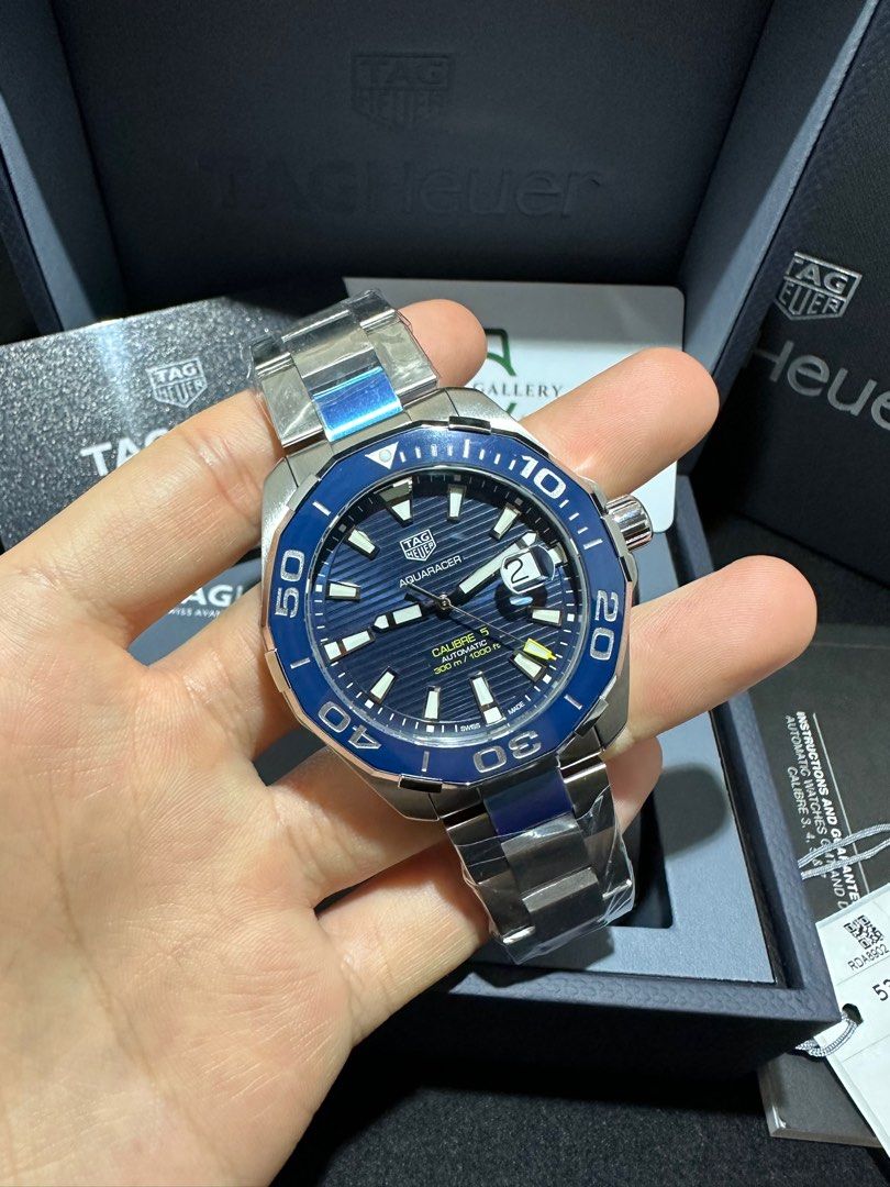 Original Tag Heuer Aquaracer Calibre 5 Blue Dial 43mm WAY201B