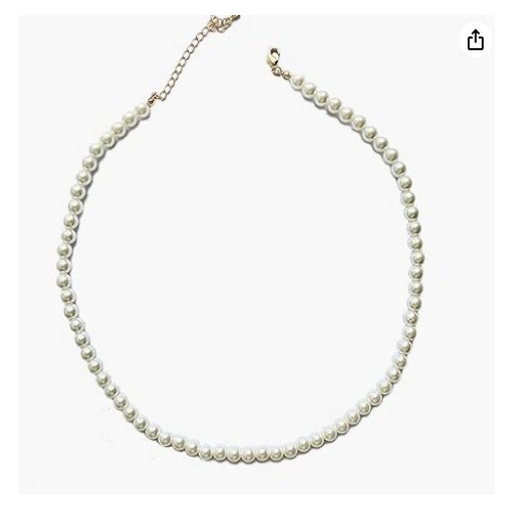 White fashion necklace best sale