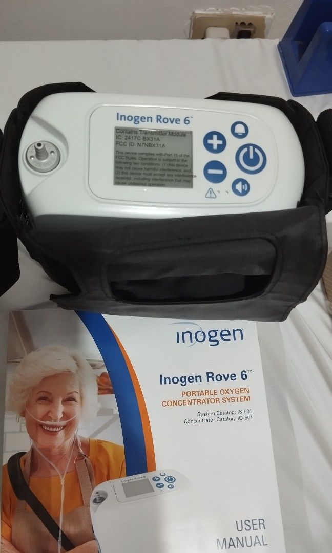 Portable Oxygen Concentrator FAA Approved (Category: Other Assistive Aids) located in Manila. Submitted by be_sure (Listing ID 1279490461, Image 2). Description: Portable Oxygen Concentrator Brand - inogen Rove 6 Oxygen Flow - pulse flow delivery system. 6 flow settings 1-6 includes extended battery extended battery duration approx. 12 hours @ flow setting 1 FAA APPROVED.
