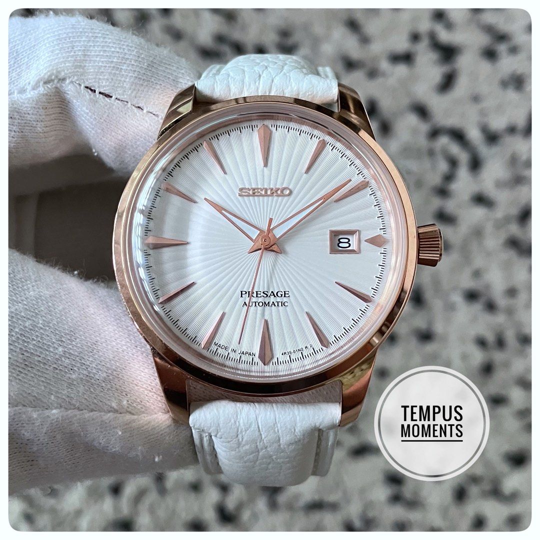 seiko presage rose gold automatic