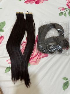 Human hair Real hair extensions tape in ready