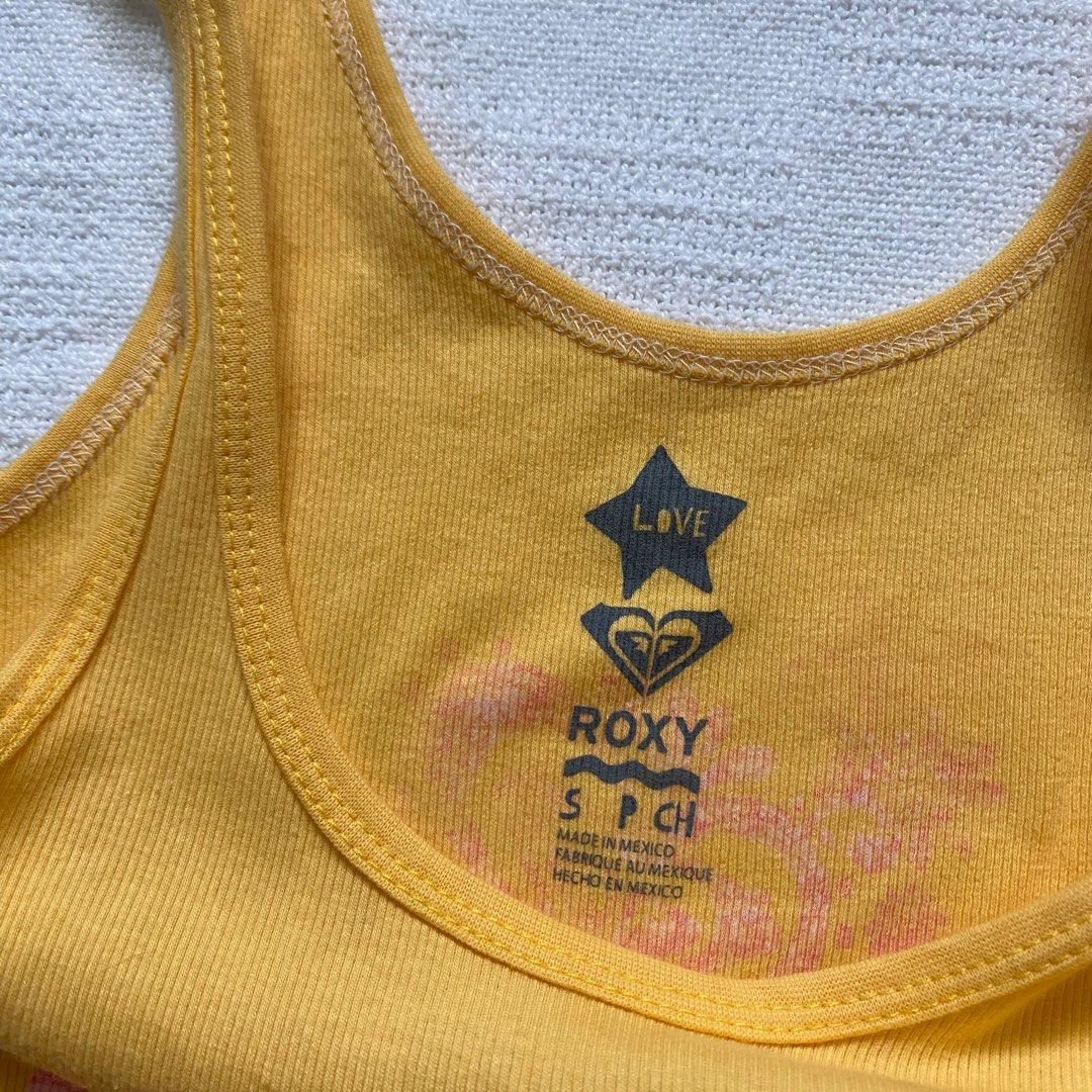 Roxy yellow tank top, Women's Fashion, Tops, Sleeveless on Carousell