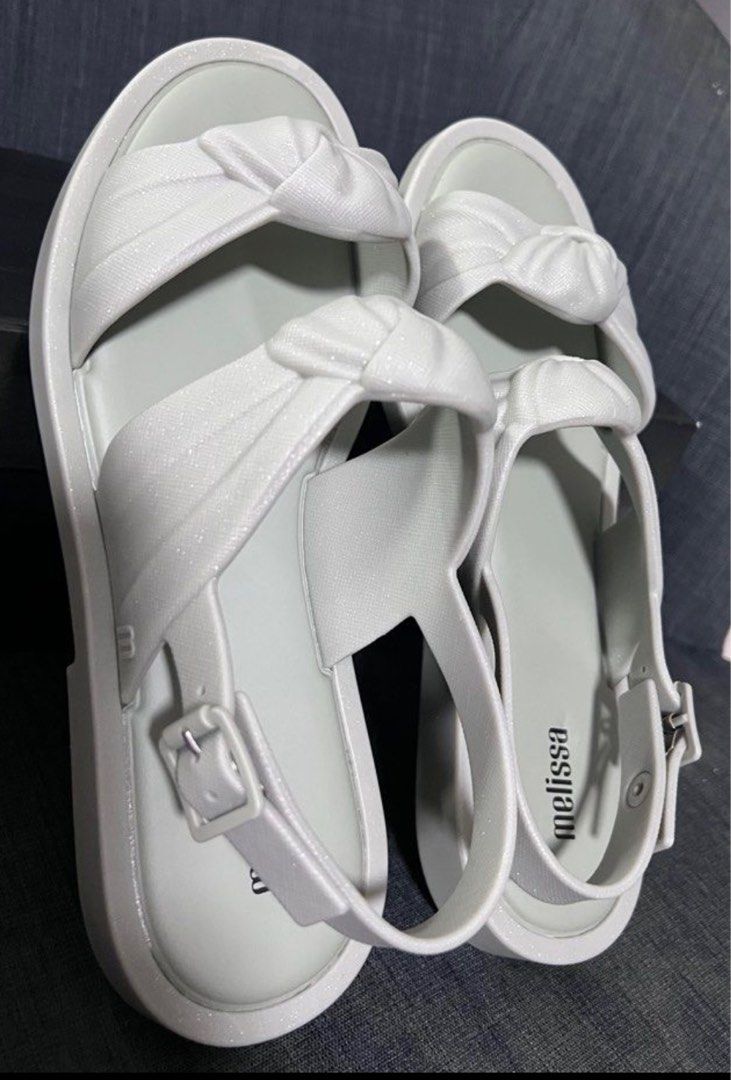 SALE MELISSA VELVET SANDALS IN MINT