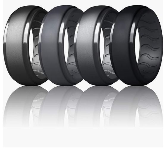 Mens black hotsell rubber wedding bands