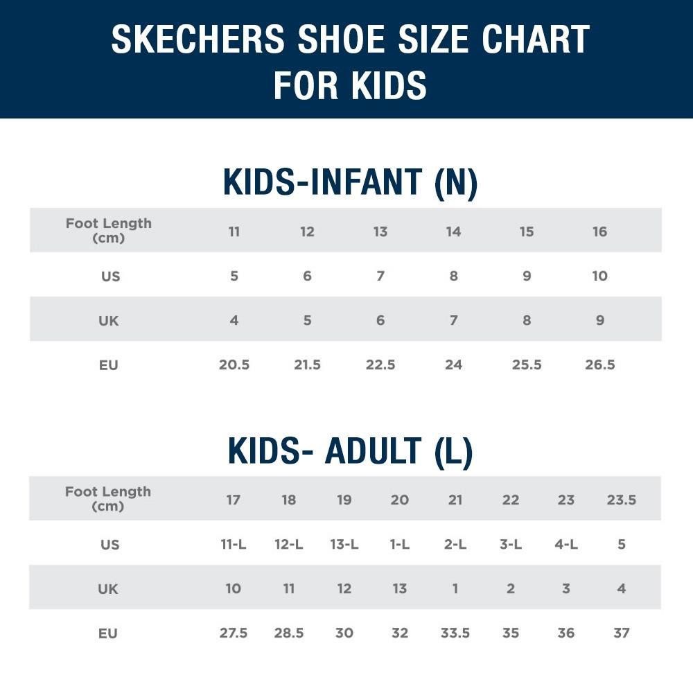 Skechers infant size chart hot sale