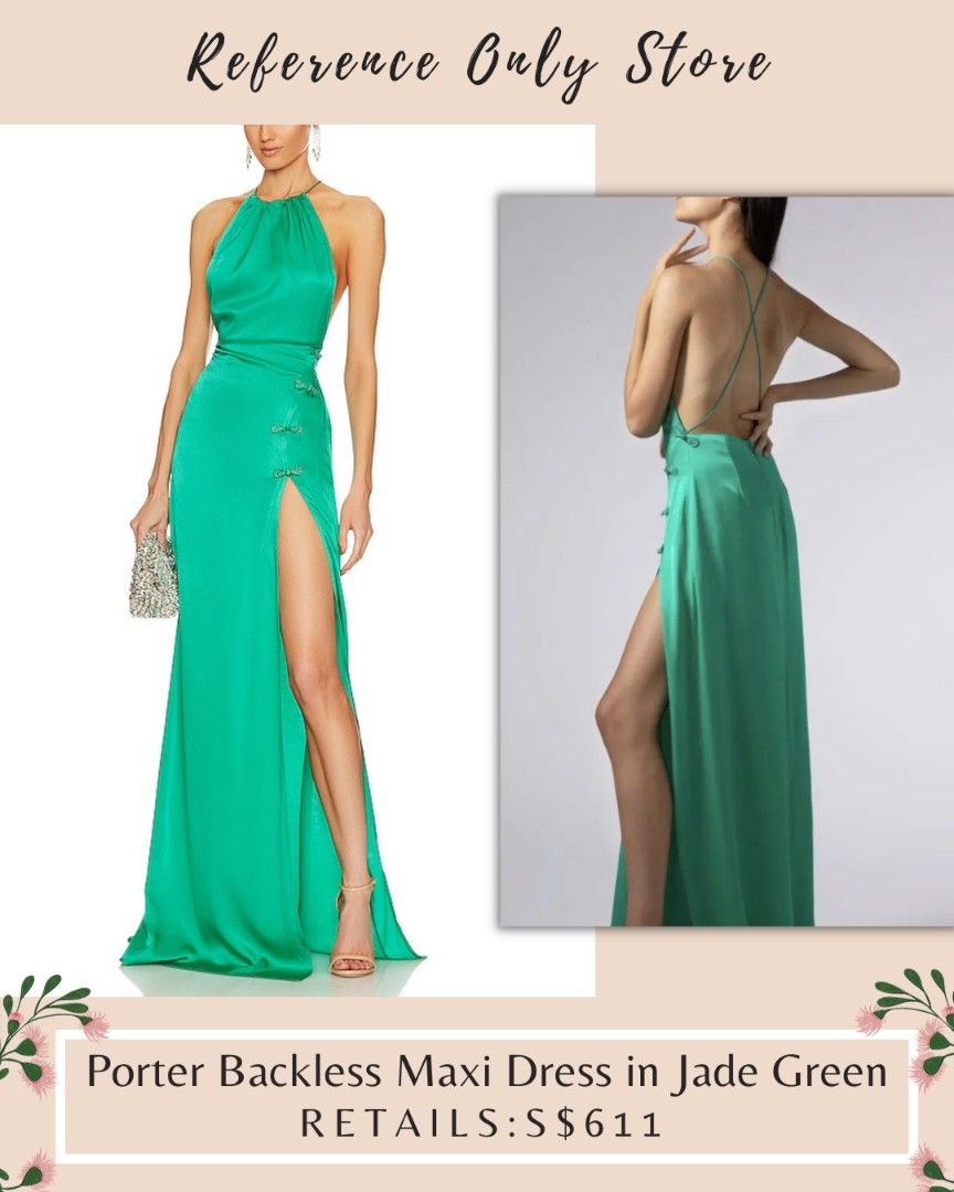 Jade Cowl Neck Backless Maxi Dress - Green  Maxi dress green, Green satin  dress, Backless maxi dresses