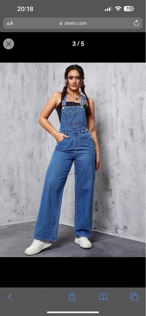 Full length denim clearance overalls