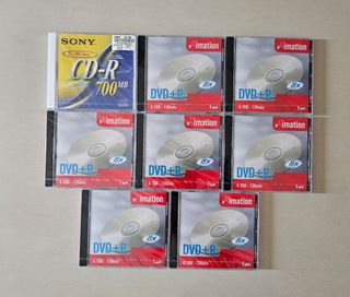 Four (4) Sony DVD+R RW 120min 4.7 GB