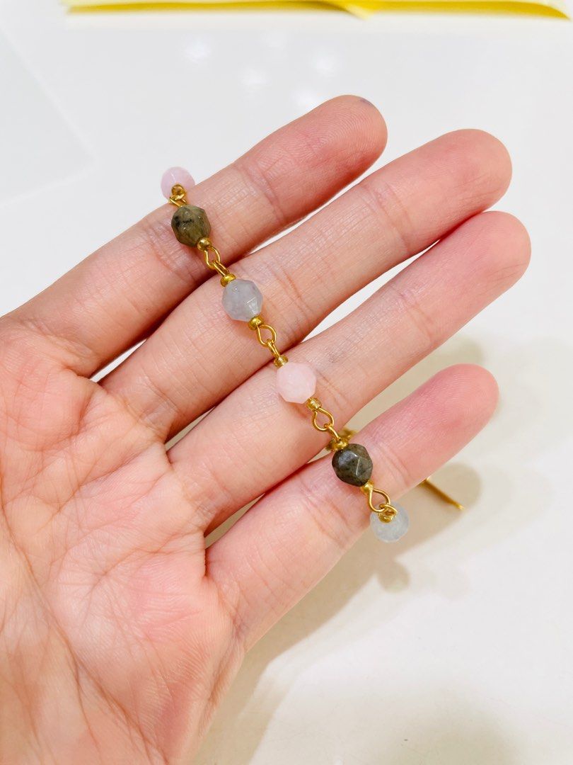 Raw rose sales quartz bracelet