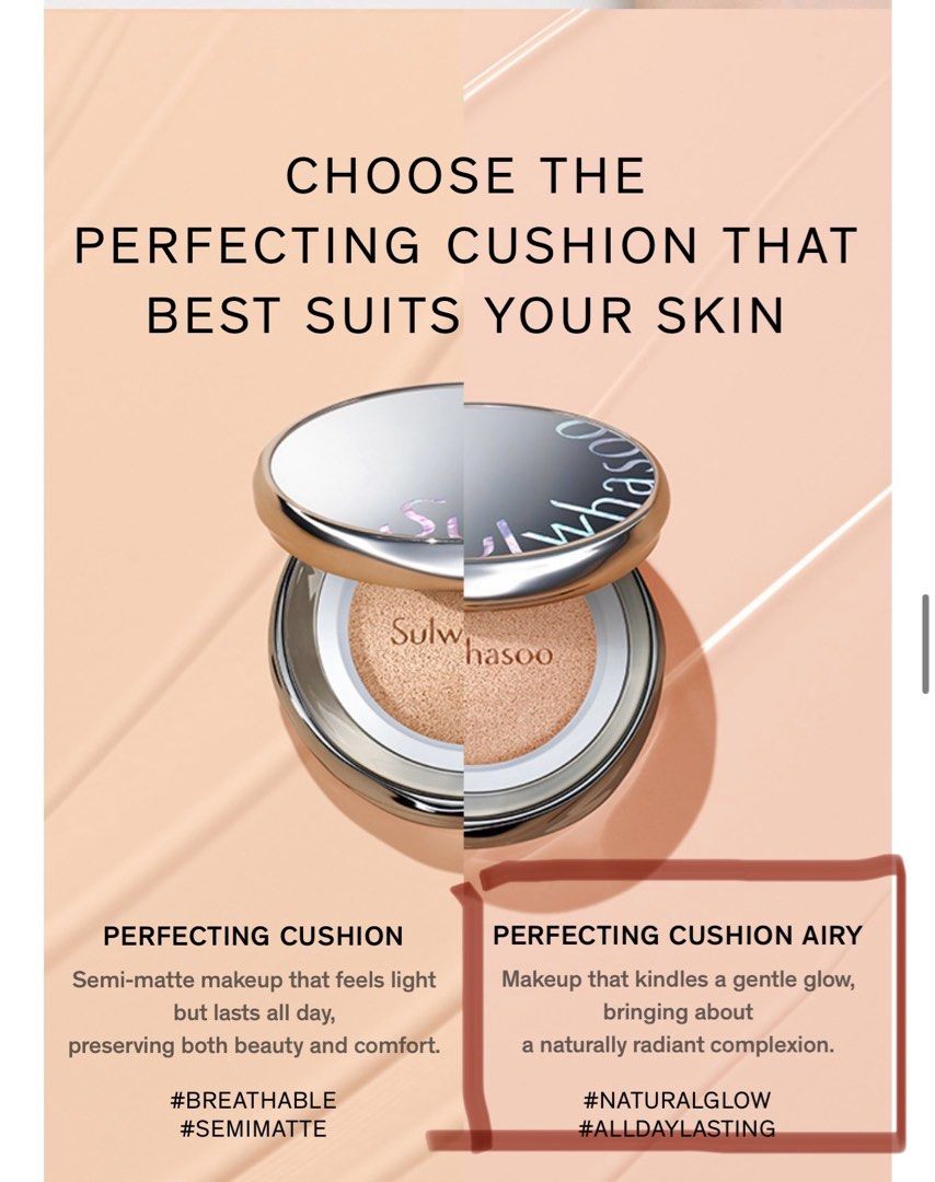 Sulwhasoo Perfecting Cushion Airy - Shade 25N1, Beauty & Personal Care ...