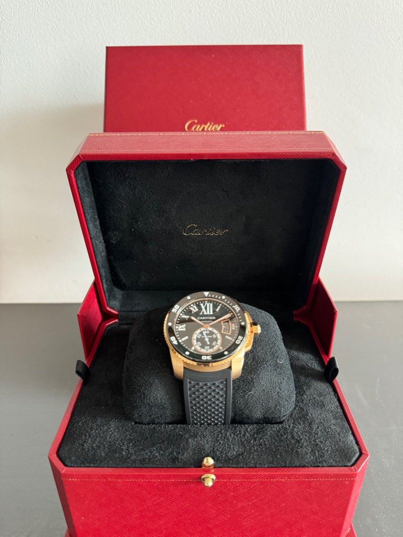 Cartier calibre clearance diver rose gold