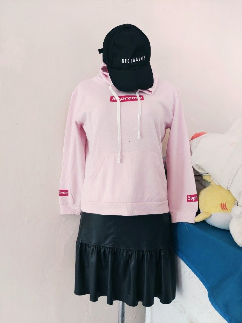 Supreme Hoodie jaket wanita jaket supreme Hoodie crop