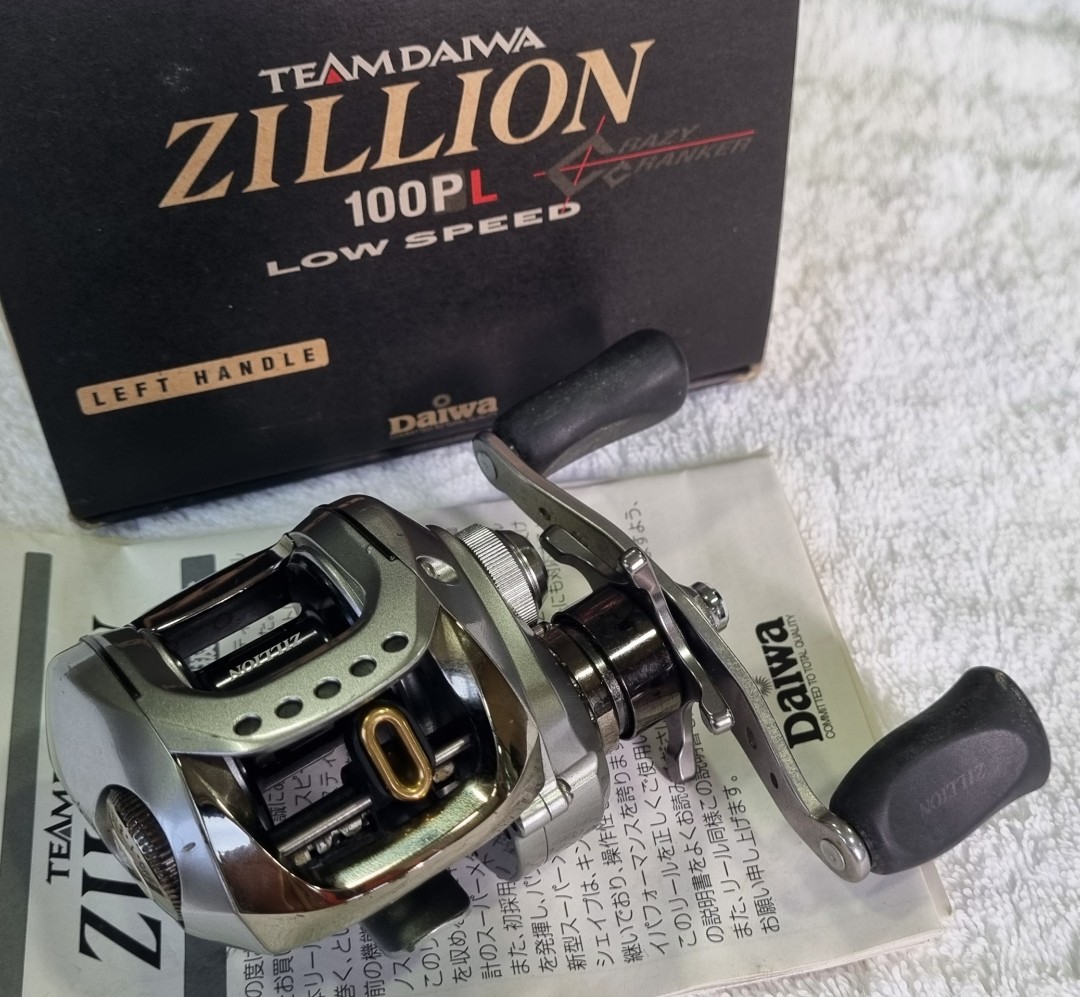 TEAM DAIWA ZILLION 100PL. LOW SPEED, CRAZY CRANKER. MADE IN JAPAN., Sports  Equipment, Fishing on Carousell