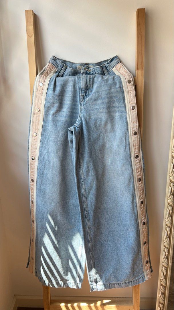 Side button jeans sales topshop