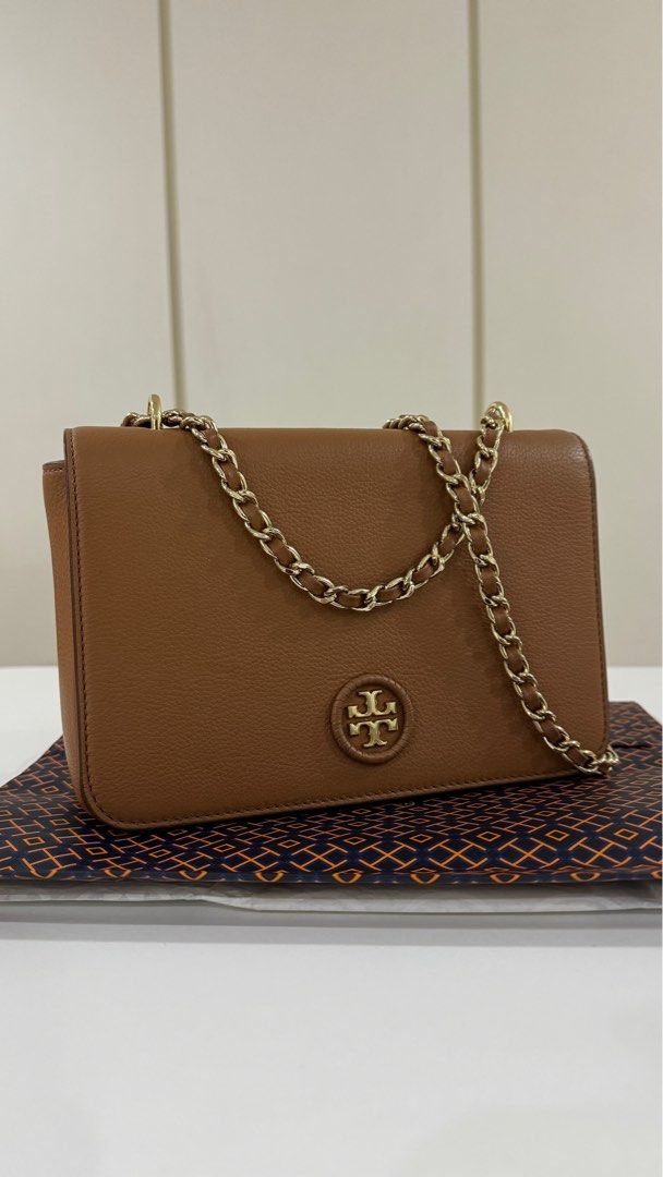 Tory burch whipstitch clearance logo small slouchy satchel