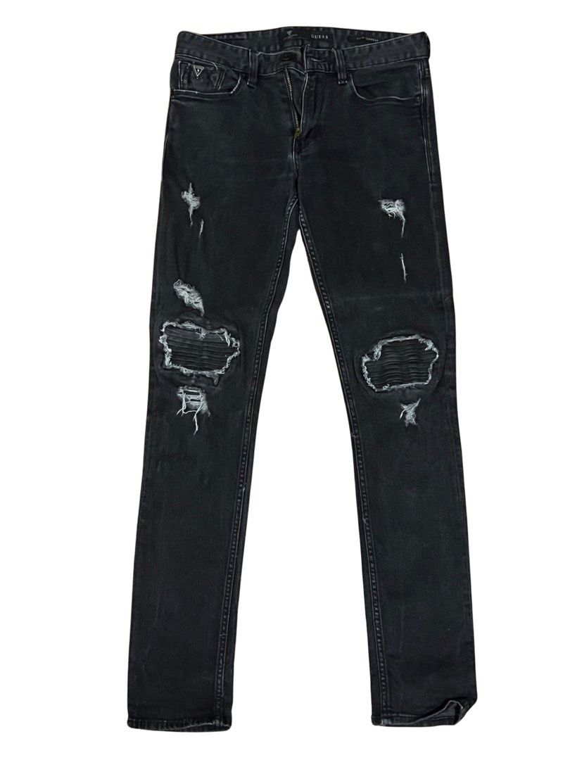 Vintage Ripped Black Guess Jeans Men s Fashion Bottoms Jeans on