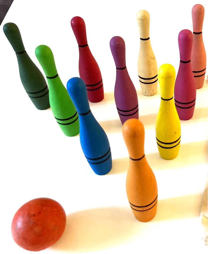 Childrens sale wooden skittles