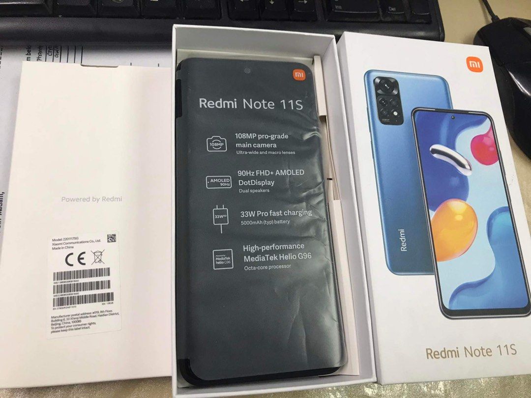 XIAOMI REDMI NOTE 11S 8GB/128GB COMPLETE! (Category: Xiaomi) located in Manila. Submitted by ace02_ (Listing ID 1279533745, Image 1). Description: PAKI READ MUNA!!! FOR SALE ONLY - COMPLETE WITH BOX & BRAND NEW ACCESSORIES -NO HIDDEN ISSUE TEST TO SAWA -DISPLAY LANG SA STORE MAKINIS PWEDE SA MAARTE -LP POSTED SURE BUYER PM LANG.