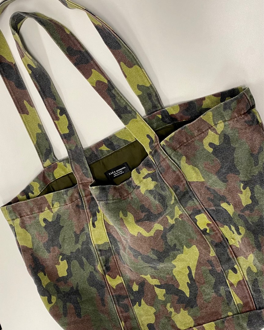 Zara Canvas Camo Tote Bag