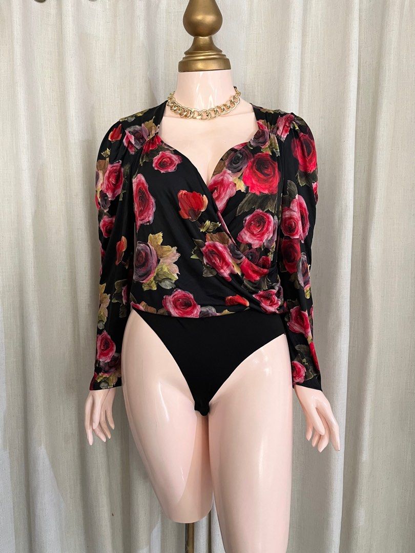 Zara Floral Bodysuit, Women's Fashion, Tops, Others Tops on Carousell