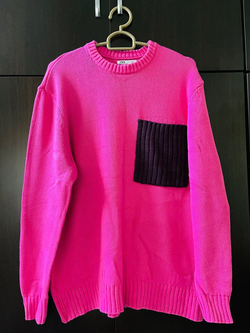 Zara hot pink sweater on sale