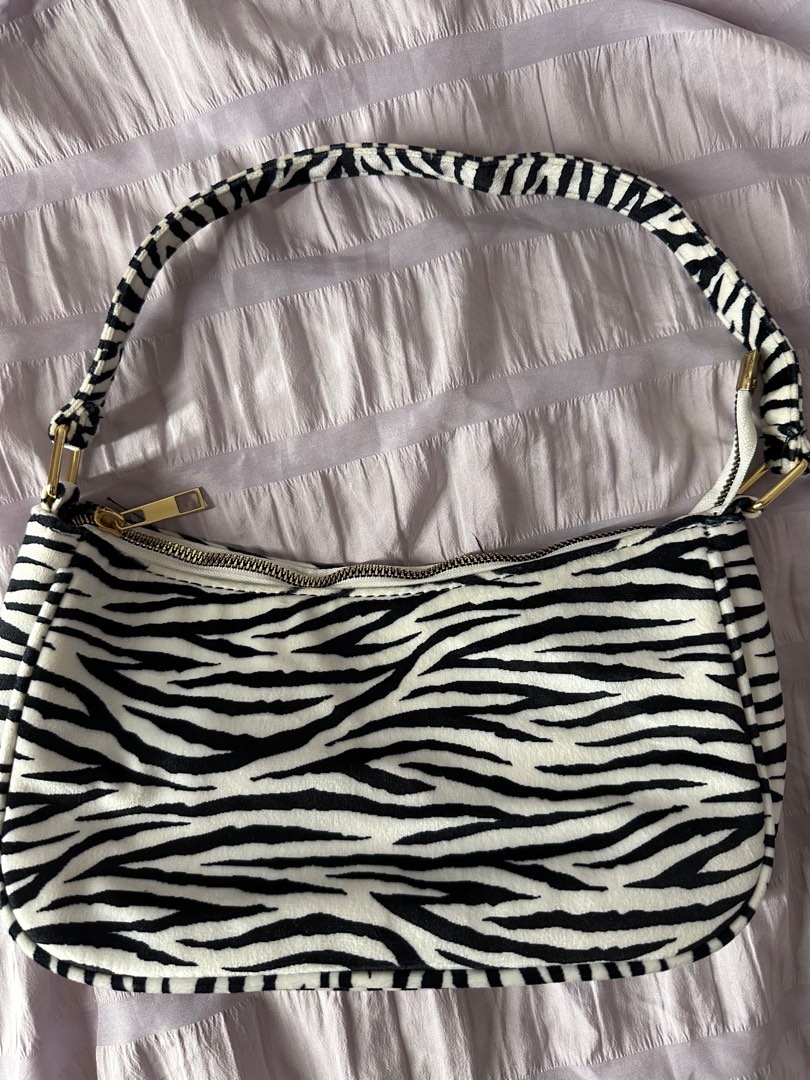 Zebra print baguette bag discount