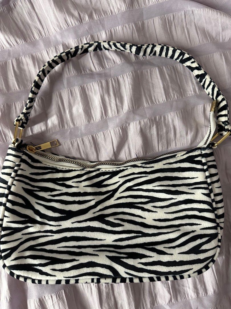 Zebra Print Baguette Bag