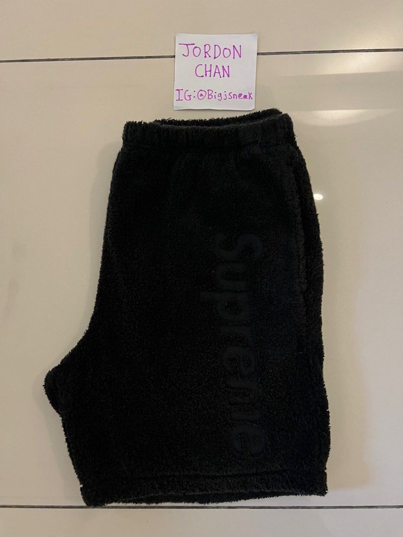 100 Legit Supreme Terry Logo Shorts Black SS18 Men s Fashion