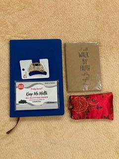 2024 Daily Planner, Pretty Secret Oil Blotting Paper, Hair Clip, Notebook, & Packet Angpao