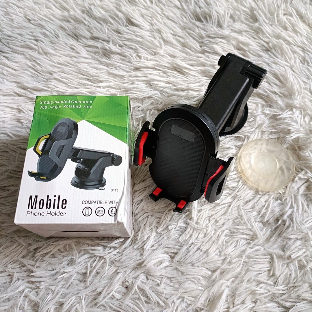 360° Rotating Multi-function Smart Phone Car Mount Holder With Quick Release (Category: Mounts & Holders) located in Bauang. Submitted by glenefinds (Listing ID 1279910242, Image 1). Description: ⚠️minimum spend of 500 *natanggal ung dikit ng suction sa item pero baka pwede pa gawa ng paraan😊 pwede rin malipat ung holder mismo if may other ball joint stand kayo😁 🏷️Orig Price: Php 172 + SF.