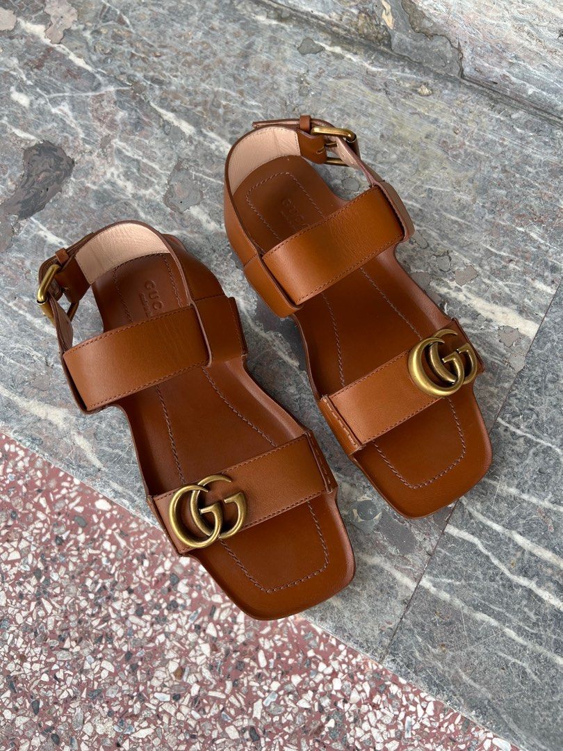 Gucci marmont sandals best sale tan