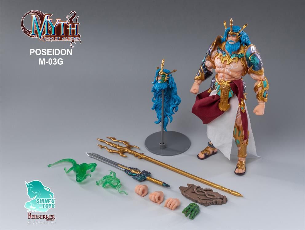 藍色特價$338）晨風工作室1/12 希臘神話M03G M03 Poseidon 海皇