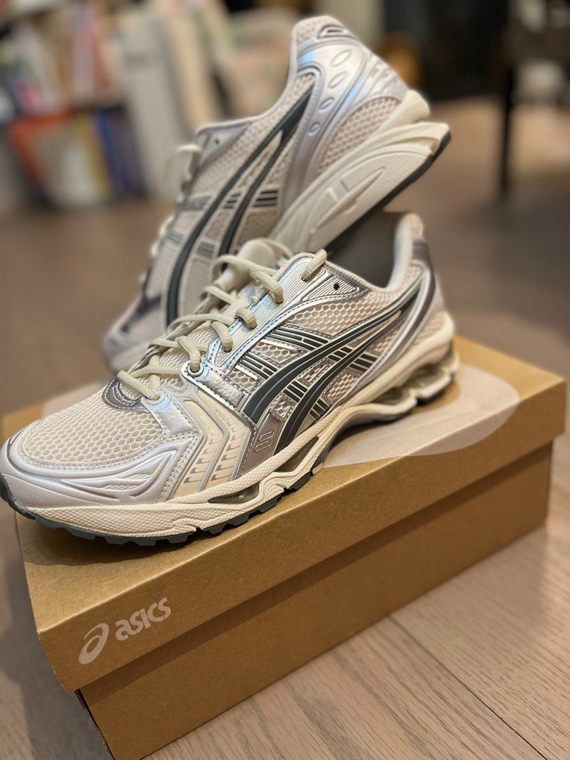 US 10 ASICS gel kayano 14 birch dark pewter 銀綠, 男裝, 鞋, 波鞋