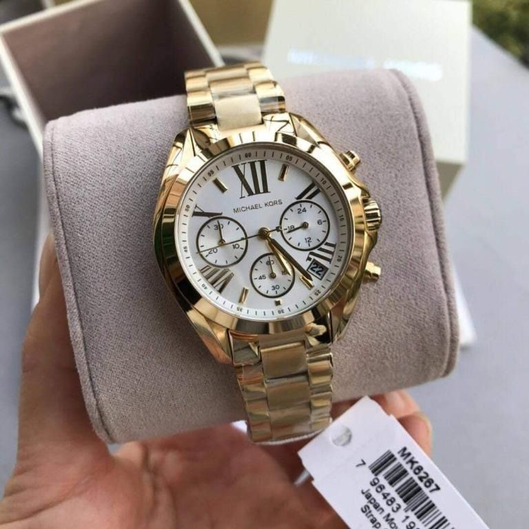GREAT DEALS Michael Kors Womens Bradshaw MK5974 Gold Silver Two Tone Steel Chronograph Watch