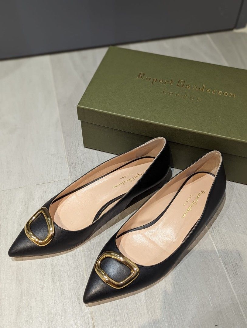 Rupert Sanderson Bedfa Buckle Embellished Leather Point Toe