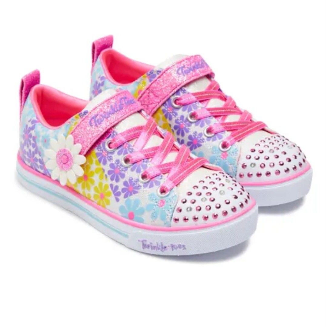 White sparkly skechers online