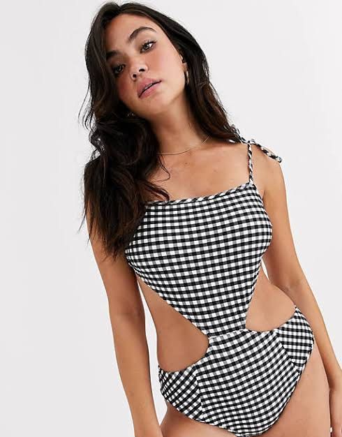 Gingham cut outlet out swimsuit