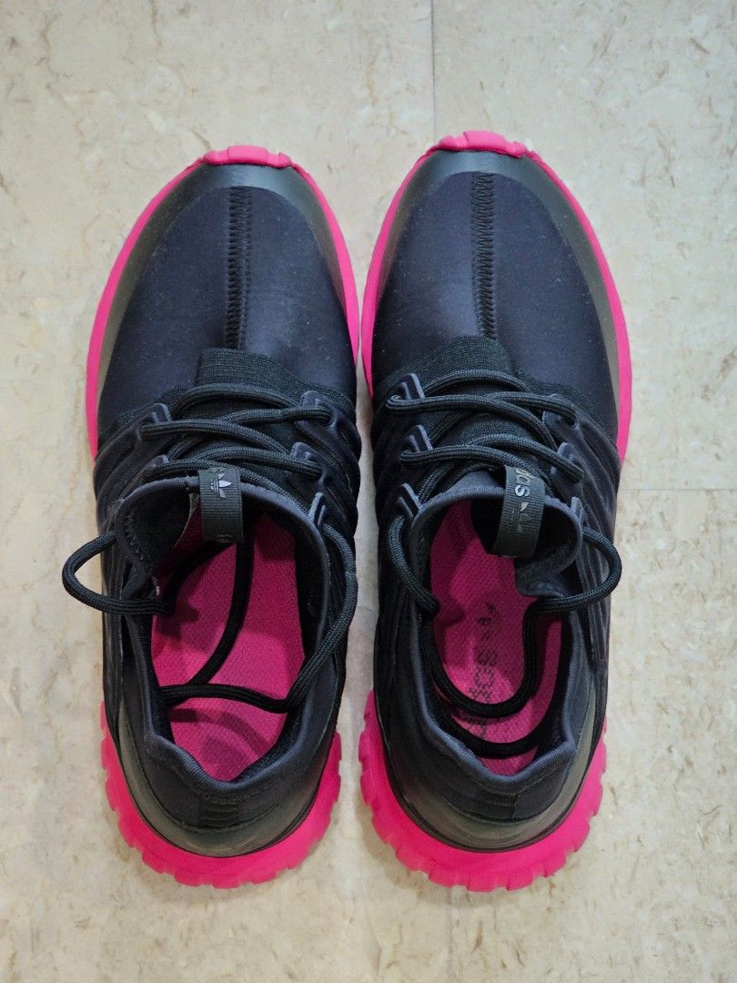 Adidas Originals Tubular Radial Black Pink Men s Fashion