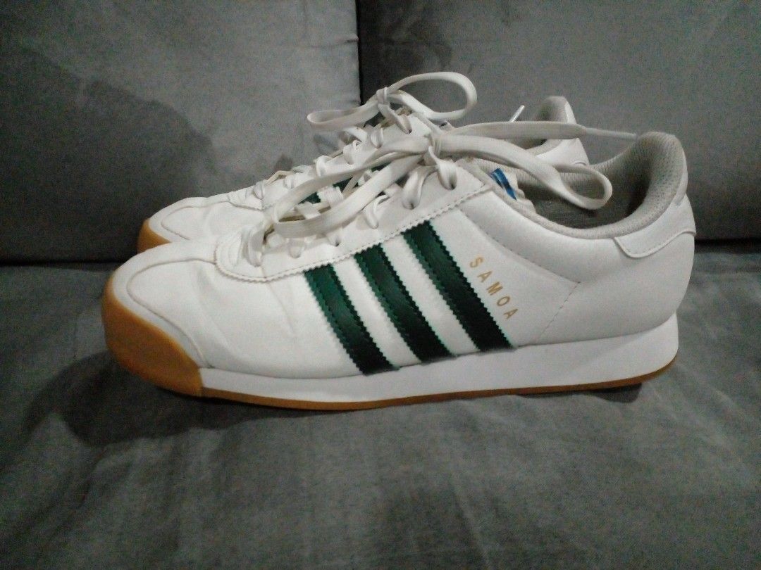 Adidas samoa white green hot sale