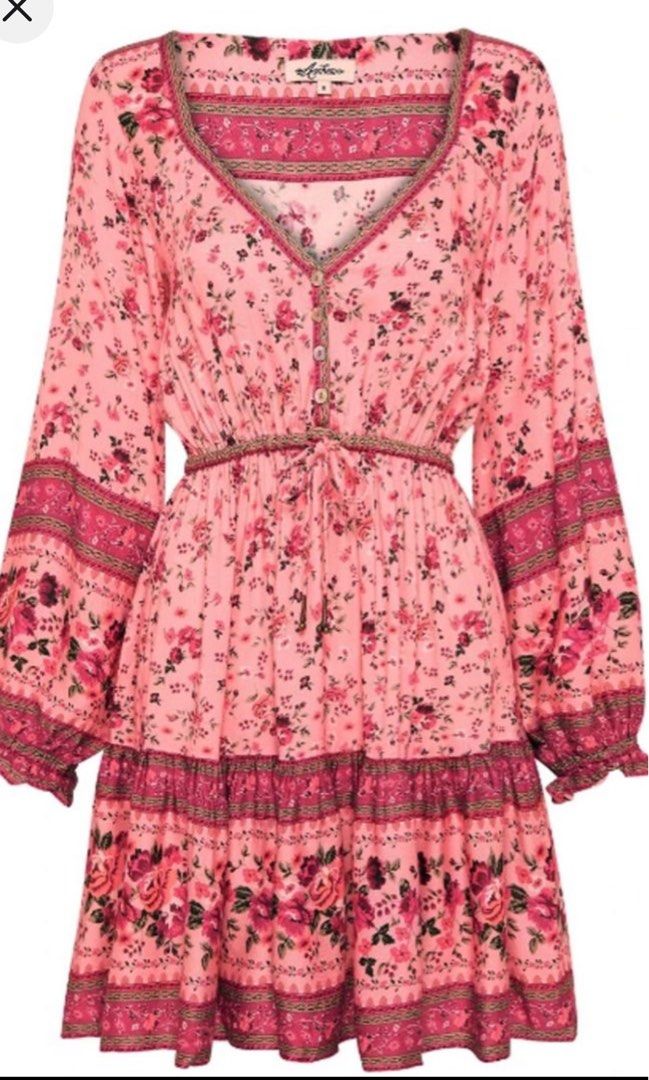 Arnhem Pink Floral Confetti Dress, Women's Fashion, Dresses & Sets, Dresses  on Carousell