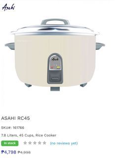Asahi Rice Cooker 45 cups