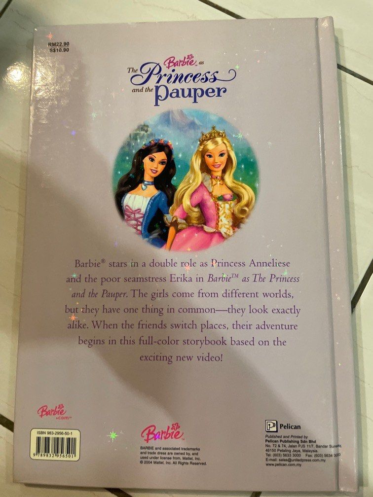 Barbie The Princess and The Pauper Illustrated Story Book Hobbies