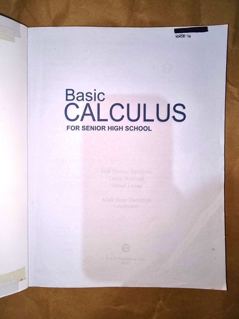 Basic Calculus for Senior High School, Hobbies & Toys, Books ...