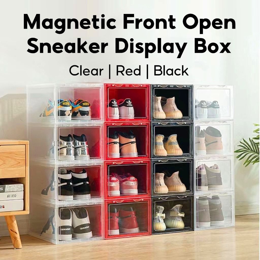 Clear shoe boxes front opening sale
