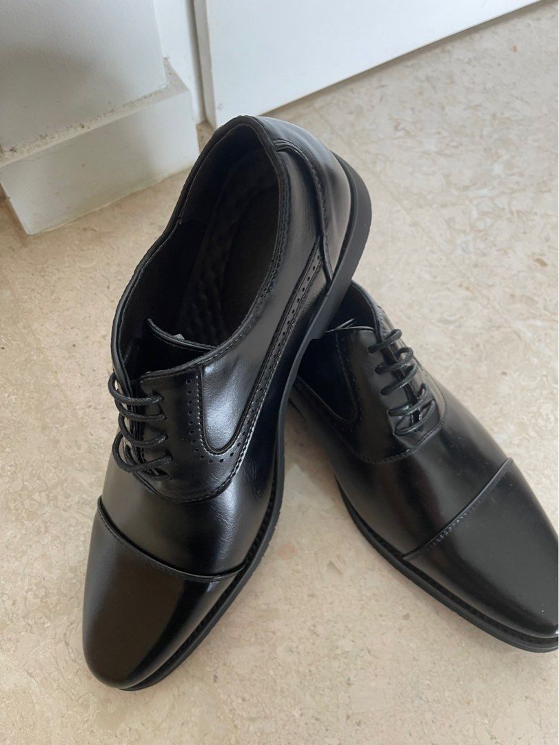 Black Leather Formal Dress Shoes Pointed Toe Men s Fashion