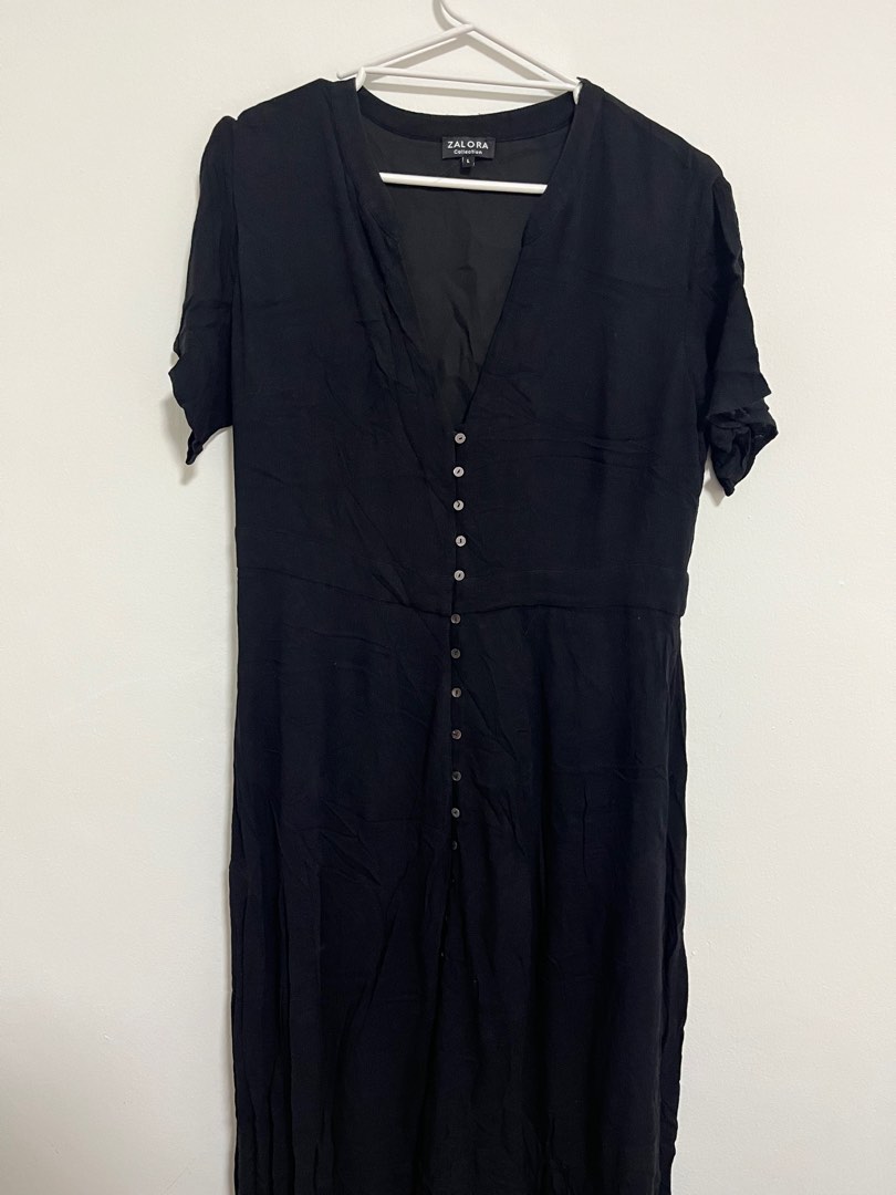 Zalora button hot sale down dress
